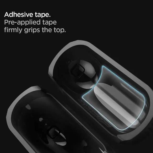 Alt view image 6 of 7 - Rugged Armor Designed for AirPods Pro Case (2019) | TPU & PC Dual Layer Protection, Included Carabiner, Wireless Charging Compatible - Matte Black