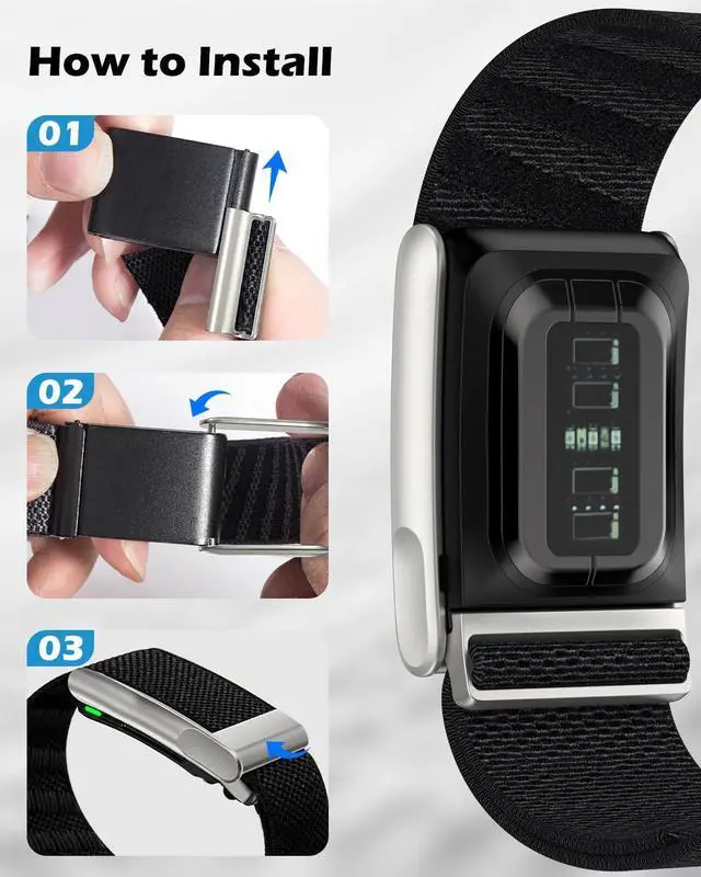 Alt view image 5 of 7 - Nylon Sport Band Compatible with Whoop 5.0 Bicep Bands One, Peak and Life, Breathable Nylon Adjustable Waterproof Replacement Wristbands Straps for Whoop Band 5.0Not Compatible with Gen 4