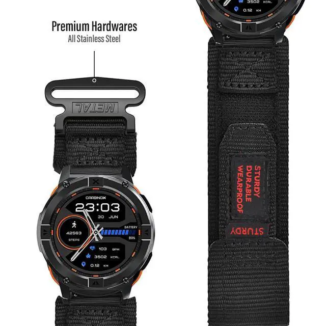 Alt view image 6 of 7 - Compatible with Bushnell iON Elite Bands, Quick Release Rugged Nylon Sports Strap with Woven Loop Design Compatible with Bushnell iON Elite Watch