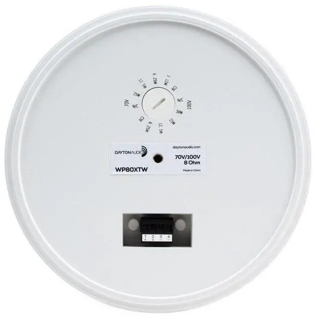 Alt view image 4 of 6 - 8" Commercial Audio Pendant Speaker 70V/100V/8 Ohm White WP80XTW