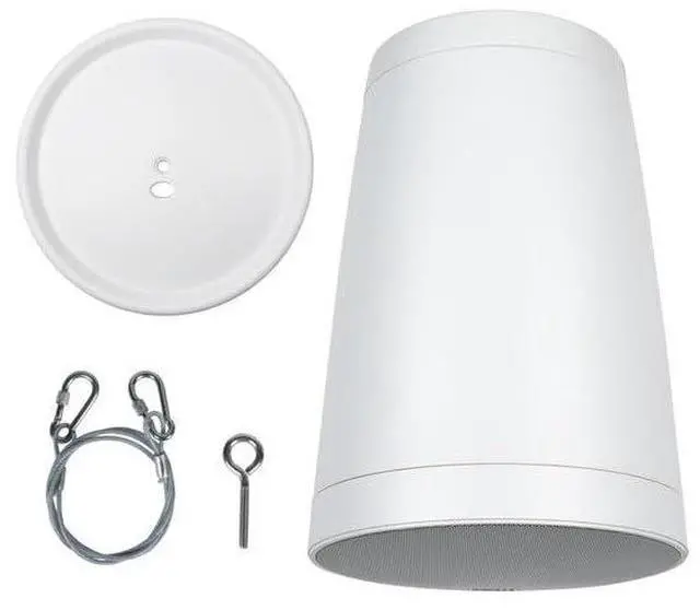 Alt view image 6 of 6 - 8" Commercial Audio Pendant Speaker 70V/100V/8 Ohm White WP80XTW