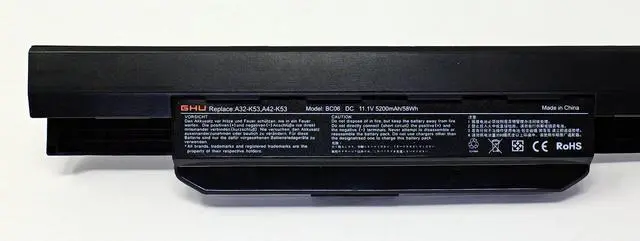 Alt view image 5 of 7 - A32-K53 A41-K53 Battery 58Wh 10.8V Replacement for Asus A53 K53 K54 K84 K93 N53, Compatible with A31-K53 A42-K53