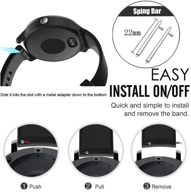 Alt view image 7 of 7 - Band for Garmin Vivoactive 4, Soft Silicone Replacement Watch Band for Garmin Vivoactive 4/ Venu 2 (No Tracker, Replacement Bands Only)
