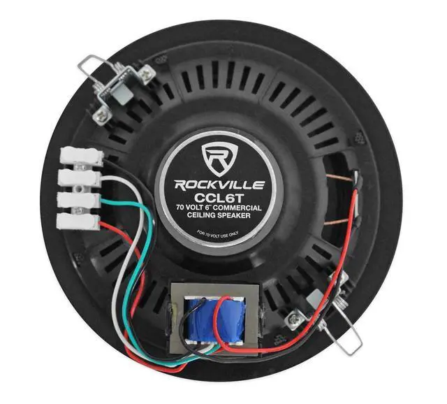 Alt view image 5 of 6 - CCL6T Black 70V 6" Commercial Ceiling Speakers, 16-Pack | 10W, 5W, 2.5W Transformer Terminal Connections, Flush Mount Grilles, for PA Announcements, Background Music, Restaurant