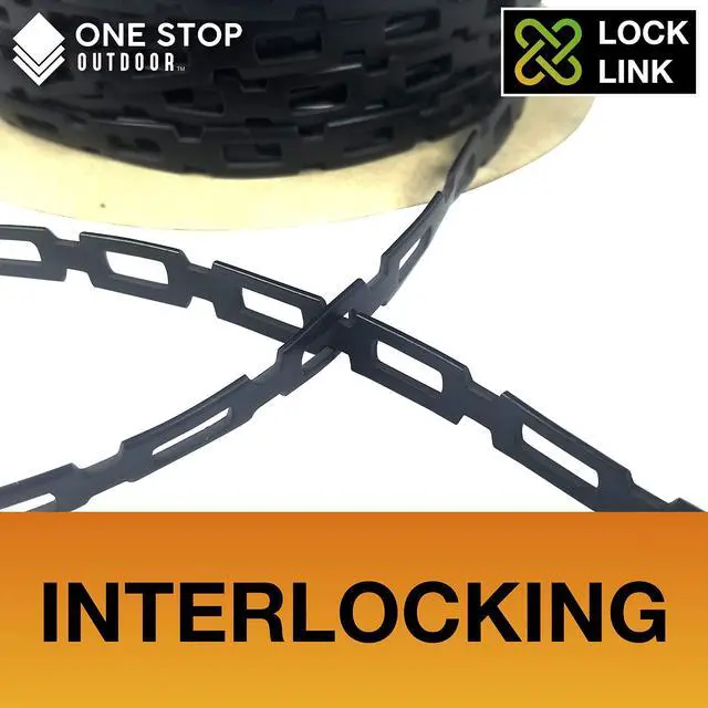 Alt view image 2 of 5 - Lock Link - (100' Feet x 1" Wide) Strong Flexible Plastic Chain Locking Strap - Cable, Plant & Tree Ties For Staking - Premium Reusable Tree Support Straps
