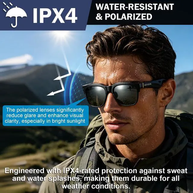 Alt view image 7 of 7 - Smart Bluetooth Sunglasses, Manual Electrochromic Tint, Open-Ear Audio | Manual Multi-level Tint Control, Open-ear Stereo Sound, Bluetooth 5.4, Driving/Travel/Fishing, Unisex Gift