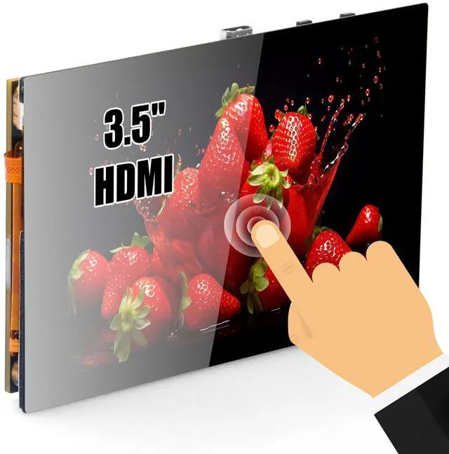 Main image of 3.5 inch HDMI Capacitive Touch Screen for Jetson Nano/Raspberry Pi 5, 4, 3B / PC, Pulg and Play, Compatible with Windows 11 10 8 7, Raspberry Pi OS, Ubutun, Kali