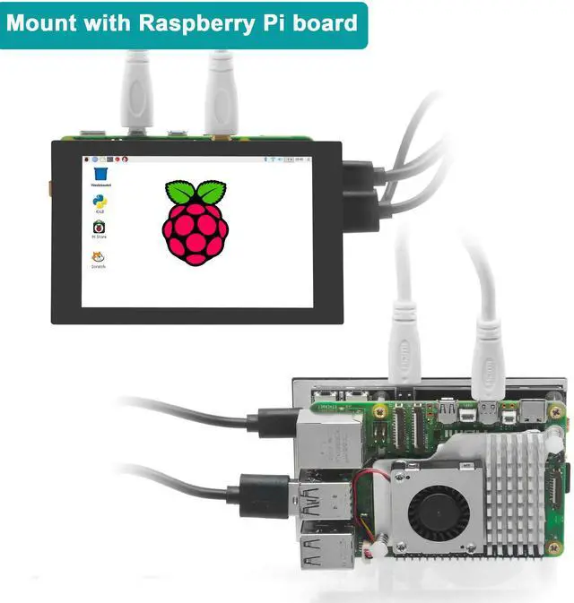 Alt view image 5 of 7 - 3.5 inch HDMI Capacitive Touch Screen for Jetson Nano/Raspberry Pi 5, 4, 3B / PC, Pulg and Play, Compatible with Windows 11 10 8 7, Raspberry Pi OS, Ubutun, Kali