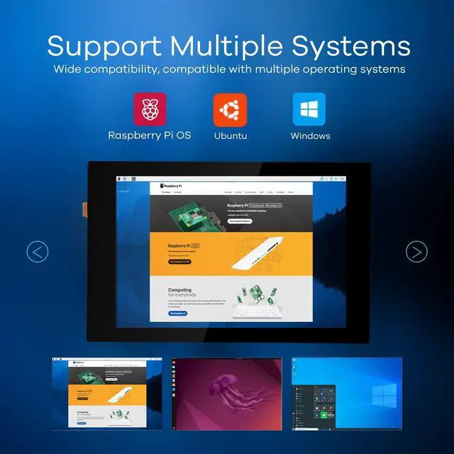 Alt view image 3 of 7 - 3.5 inch HDMI Capacitive Touch Screen for Jetson Nano/Raspberry Pi 5, 4, 3B / PC, Pulg and Play, Compatible with Windows 11 10 8 7, Raspberry Pi OS, Ubutun, Kali