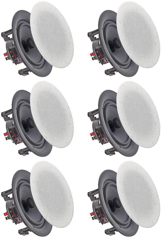 Main image of Set of 6 Frameless 5.25 Inch 8 Ohm 175 Watts Speakers | Flush Mount, in-Wall in-Ceiling 2-Way Mid Bass Woofer Speaker, Perfect for Home, Office, Kitchen, Living Room