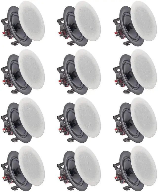 Main image of Set of 12 Frameless 5.25 Inch 8 Ohm 175 Watts Speakers | Flush Mount, in-Wall in-Ceiling 2-Way Mid Bass Woofer Speaker, Perfect for Home, Office, Kitchen, Living Room