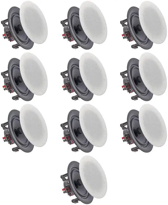 Main image of Set of 10 Frameless 5.25 Inch 8 Ohm 175 Watts Speakers | Flush Mount, in-Wall in-Ceiling 2-Way Mid Bass Woofer Speaker, Perfect for Home, Office, Kitchen, Living Room