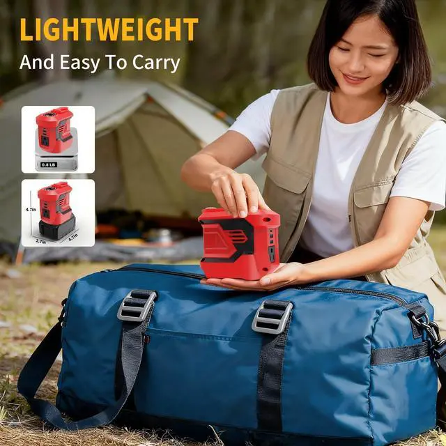 Alt view image 6 of 7 - 300W Portable Power Inverter for Makita 20V, DC to AC 110V Outdoor Generator Battery Converter with Type-C & Dual USB, Portable Power Station with LED Light
