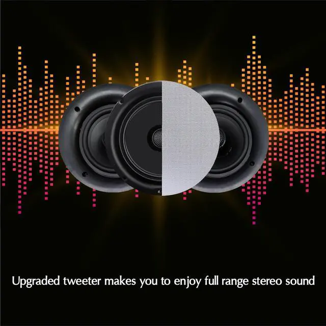 Alt view image 7 of 7 - Set of 10 Frameless 5.25 Inch 8 Ohm 175 Watts Speakers | Flush Mount, in-Wall in-Ceiling 2-Way Mid Bass Woofer Speaker, Perfect for Home, Office, Kitchen, Living Room