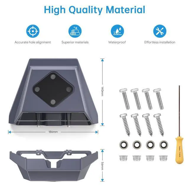 Alt view image 2 of 6 - Starlink Gen 3 Mount, Heavy-Duty Aluminum Roof Mount for Starlink Standard Flat Dishy, Weatherproof Mobility Bracket for RV, Boat, and Vehicle Roof Rails, Easy One-Click Installation