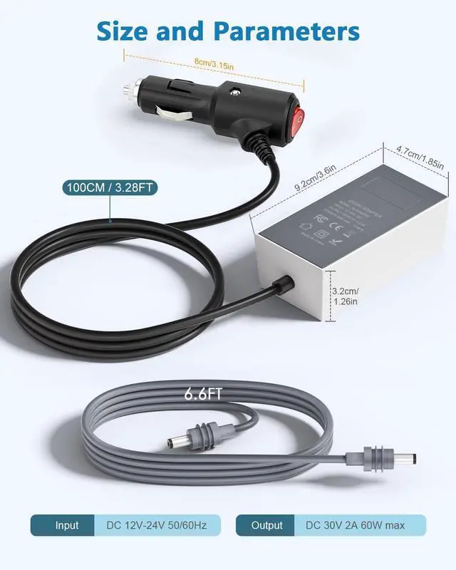 Alt view image 7 of 7 - Starlink Mini 12V Car Adapter Power Supply 30V Step Up Converter Adapter | 2M Waterproof DC Power Cable,Cigarette Lighter Adapter with Switch,12V to 30V Step Up Converter No Voltage Drop 60W Output