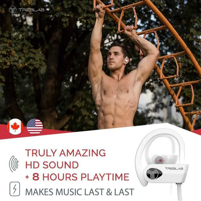 Alt view image 5 of 6 - XR500 Bluetooth Running Headphones, IPX7 Waterproof | Noise Cancelling, Secure-Fit, Wireless Sport Earbuds with Mic