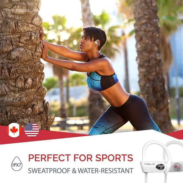 Alt view image 4 of 6 - XR500 Bluetooth Running Headphones, IPX7 Waterproof | Noise Cancelling, Secure-Fit, Wireless Sport Earbuds with Mic