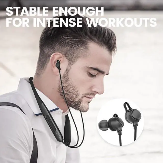 Alt view image 3 of 6 - Neckband Bluetooth Headphones Twin Pack60H Playtime ×23C Fast ChargeENC Call Noise ReductionDual Pairing180H StandbyPerfect for Couples & Sports (Black)
