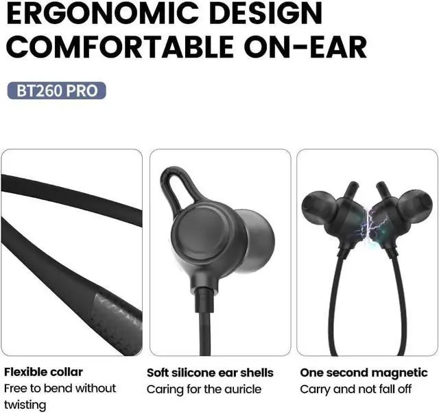 Alt view image 2 of 6 - Neckband Bluetooth Headphones Twin Pack60H Playtime ×23C Fast ChargeENC Call Noise ReductionDual Pairing180H StandbyPerfect for Couples & Sports (Black)