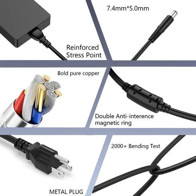 Alt view image 5 of 6 - 330W Laptop Charger 7.4mm 19.5V 16.92A Replacement for Dell Alienware | for Dell Alienware M18 M16 R2 R1 X16 X17 X51, Area-51m G15 G16 5530 7630 7620 DA330PM190 LA330PM190, Gaming Laptop Charger