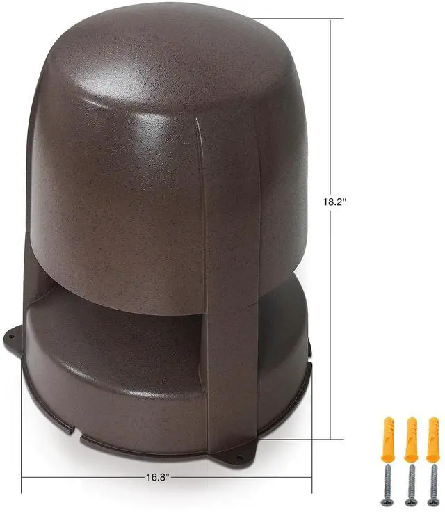 Alt view image 2 of 4 - 2-Way 8" High-Fidelity Weatherproof Passive Outdoor 360° Dispersion Speaker, 70V/100V/8-Ohm, Home & Commercial Installation for Garden, Yard, Deck, Brown (OMNI-82BR)