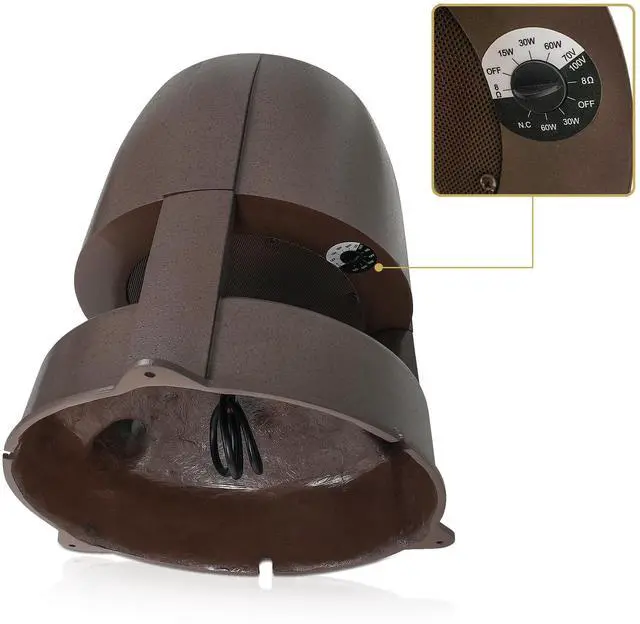 Alt view image 3 of 4 - 2-Way 8" High-Fidelity Weatherproof Passive Outdoor 360° Dispersion Speaker, 70V/100V/8-Ohm, Home & Commercial Installation for Garden, Yard, Deck, Brown (OMNI-82BR)