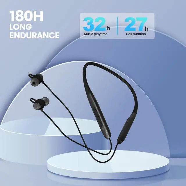 Alt view image 6 of 6 - Neckband Bluetooth Headphones Twin Pack60H Playtime ×23C Fast ChargeENC Call Noise ReductionDual Pairing180H StandbyPerfect for Couples & Sports (Black)