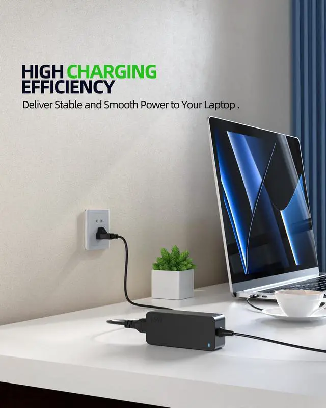 Alt view image 5 of 6 - Fast Charger Fit for Lenovo ThinkPad T14 T14s E14 E15 L14 L15 T15 P14s P15s P16s, T480 T490 T490s T580 T480s, Yoga 7i 9i 6 7 9, X1 Carbon Gen 7-10, T590 T495 E580 E590, 65W 45W USB-C Laptop Adapter