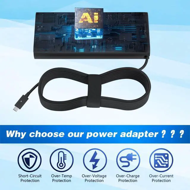 Alt view image 6 of 7 - 130W USB Type C Laptop Charger fits for Dell Precision/XPS 15 17/ Latitude | for Dell Precision 3581 5560 5570 5550 5520 5750 5530 XPS 15 17 9575 2 in 1 9500 9520 9530 9720 9730 9700 Type C Power Cord