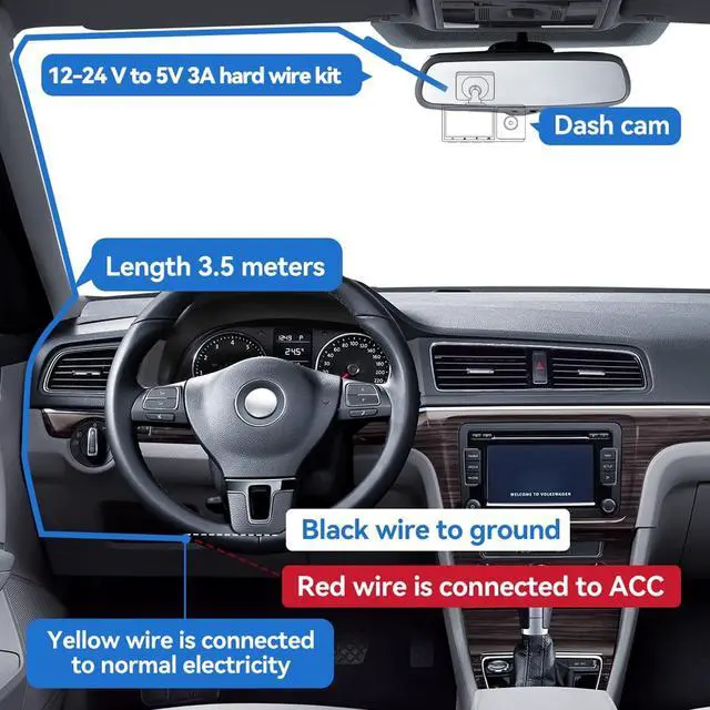 Alt view image 4 of 6 - PAPAGO Dashboard Camera with Sensor Type-C Port USB-C Plug Hardwire Kit for Dash Cam Fuse 12V-24V to 5V Car Dash Cam Charger Power Cable, Fuse Connector Cable and Installation Tool (10ft) (AP100)