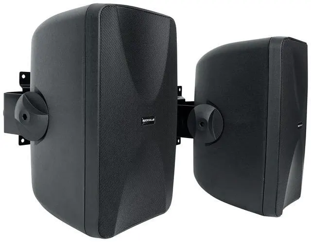 Alt view image 4 of 6 - WET-6525B 6.5" 70V Outdoor Wall Speakers in Black, 4-Pack | IPX55, 8 ohm 40W RMS, Adjustable Taps 30W/15W/7.5W/3.75W, 4-Way Swivel Mounts, Rustproof Aluminum Grills, Vented Enclosure
