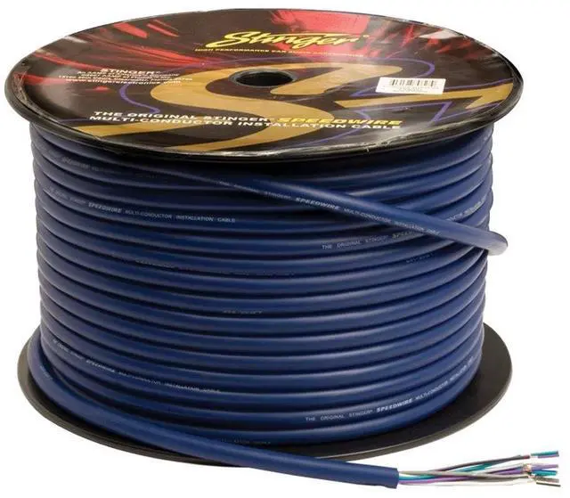 Main image of SGW992 9 Conductor Speedwire 250ft Roll, Blue | Multi-channel install hookup for car audio amps and processors, flexible outer jacket, single-pull routing, bulk length