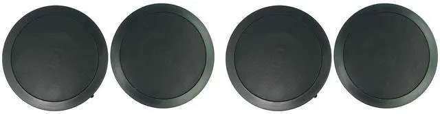 Main image of CC65T Black 6.5" 70V Restaurant Ceiling Speakers, 4-Pack | Adjustable Tap 2.5W, 5W, 10W, 15W, 20W, 8 Ohm 40W, 2-Way Design, Aimable Tweeter, Paintable Grills, Commercial