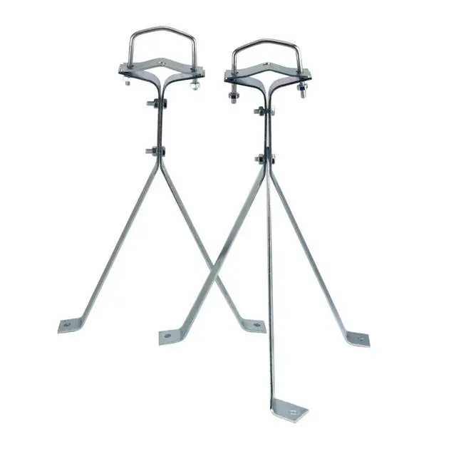 Alt view image 2 of 5 - 12 Heavy-Duty Wall Mount Pair for TV Antenna Mast with (2) Brackets with Lag Bolts