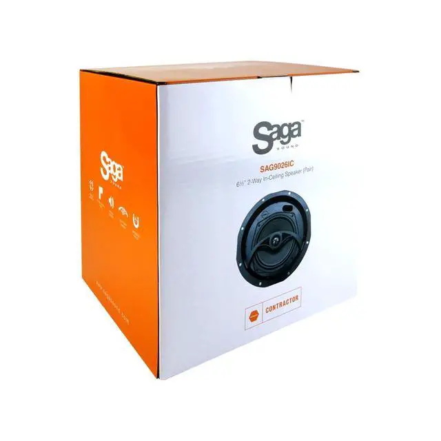 Alt view image 7 of 7 - Saga Sound 6.5 2-Way in-Ceiling Speaker (Pair)