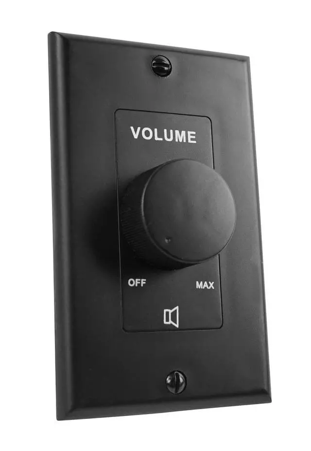 Alt view image 2 of 6 - VOL7035 Black 35W 70V/100V Wall Volume Controller, 1-Gang, 6-Pack | 11-Step Attenuation, 100V Compatible, Euro-Block Connectors, 30dB Range, ABS Frame, Dust Protected, Compact, 16-24 AWG Input