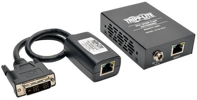 Main image of DVI Over Cat5 / Cat6 Ethernet Cable Active Extender, Video Receiver and Transmitter, Extend up to 200 Feet / 60 Meters, 1920x1080 at 60Hz, (B140-101X)