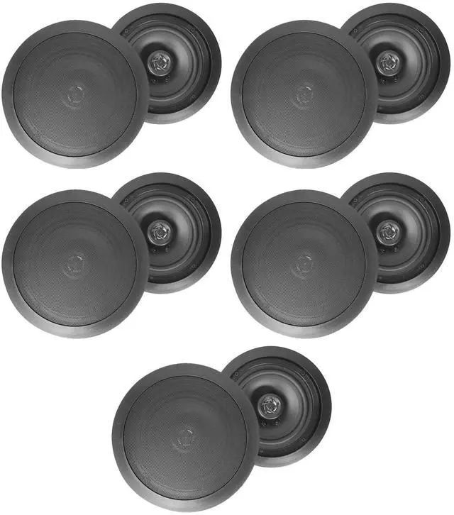 Main image of HC85 Black 10-Pack 8" in-Ceiling Home Theater Speakers, 2-Way | 700W Peak / 240W RMS, Swivel Tweeter, Polypropylene Cone, Flush Mount, Paintable Grills, Rubber Surround, Mylar Dome, 89 dB
