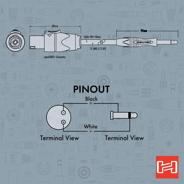 Alt view image 5 of 6 - SKT-275Q Edge Speaker Cable - Neutrik speakON to 1/4 inch TS - 75 foot