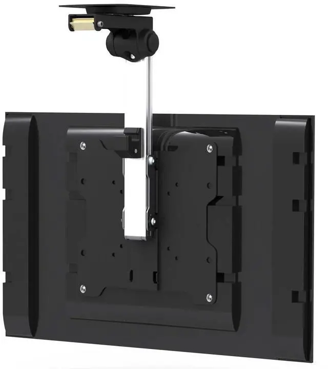 Alt view image 2 of 4 - Folding TV Ceiling Mount - for 17 to 37 inch Flat Screen Display and Monitor of up to 44 Pounds, Adjustable Flip Down and Swivel Angle, VESA 75x75 mm to 200x200 mm, Black TV Mount