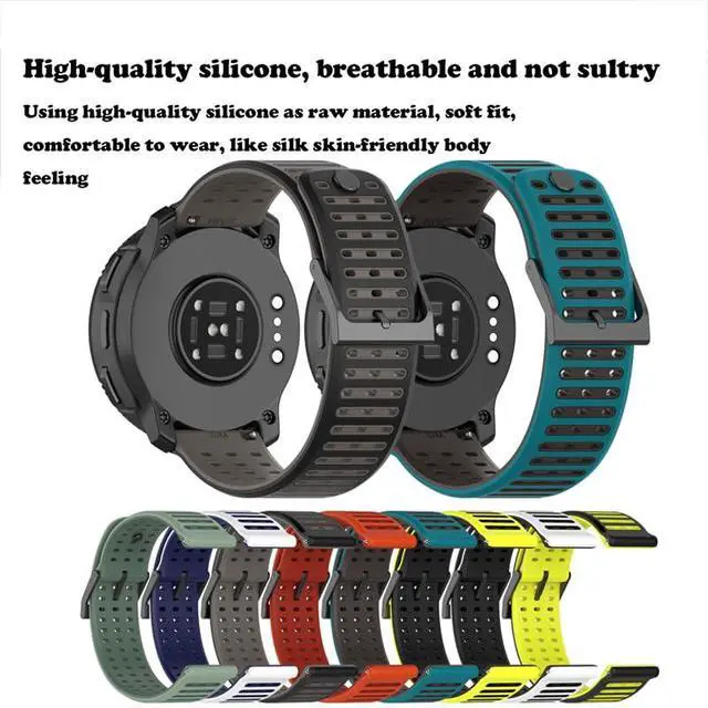 Alt view image 2 of 7 - Sport Watch Bands Compatible with SUUNTO RACE 2 /RUN/Race/vertical 2/9 peak pro, 22mm Silicone Replacement Strap Fit for COROS PACE 3 4 / PACE Pro/2 Pro/APEX 46mm / APEX Pro APEX 4 42mm