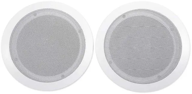 Alt view image 2 of 6 - CC65T White 6.5" 70V Restaurant Ceiling Speakers, 8-Pack | Adjustable Tap 2.5W, 5W, 10W, 15W, 20W, 8 Ohm 40W, 2-Way Design, Aimable Tweeter, Paintable Grills, Commercial