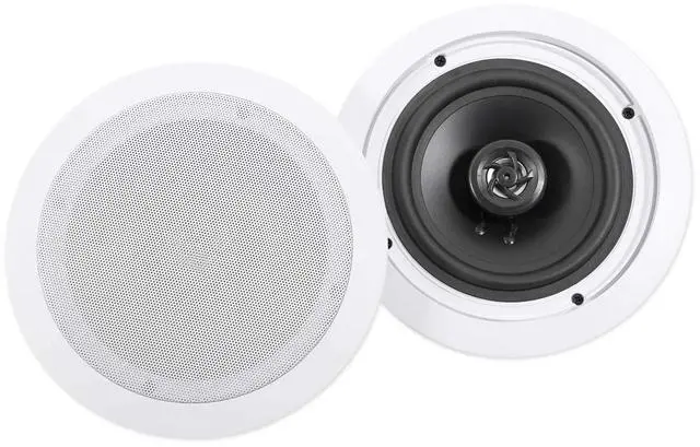 Alt view image 3 of 6 - CC65T White 6.5" 70V Restaurant Ceiling Speakers, 8-Pack | Adjustable Tap 2.5W, 5W, 10W, 15W, 20W, 8 Ohm 40W, 2-Way Design, Aimable Tweeter, Paintable Grills, Commercial