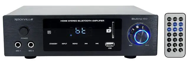 Alt view image 2 of 7 - BLUAMP 150 Bundle: Bluetooth Home Stereo Amplifier, (2) WET-5B 5.25" IPX55 40W RMS Commercial/Restaurant 70V or 8 Ohm Wall Mount Speaker, 3-Items