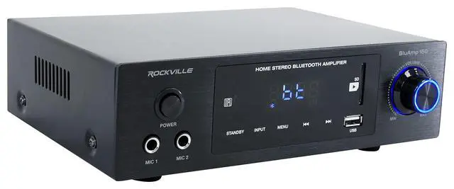 Alt view image 3 of 7 - BLUAMP 150 Bundle: Bluetooth Home Stereo Amplifier, (2) WET-5B 5.25" IPX55 40W RMS Commercial/Restaurant 70V or 8 Ohm Wall Mount Speaker, 3-Items