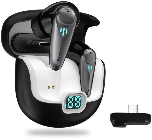 Main image of 2.4GHZ Wireless Gaming Earbuds,30MS Low-Latency,Bluetooth 5.4,with ANC Active Noise Cancelling,USB-C Dongle Included-Compatible with Meta Quest 3/2,Steam Deck,PS5/4,VR,PC,Switch (Black)