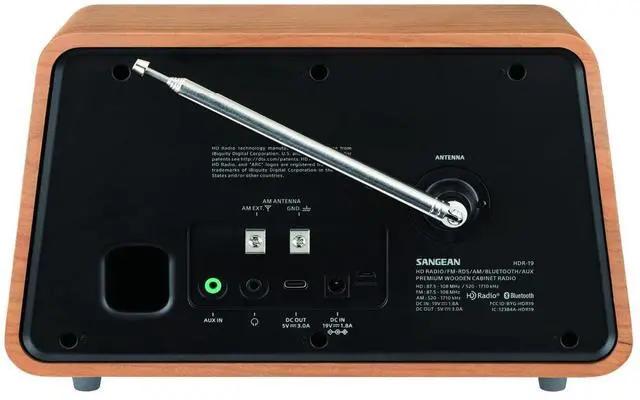 Alt view image 4 of 6 - HDR-19 HD Radio/AM/FM-RDS/Bluetooth/AUX Premium Wooden Cabinet Radio