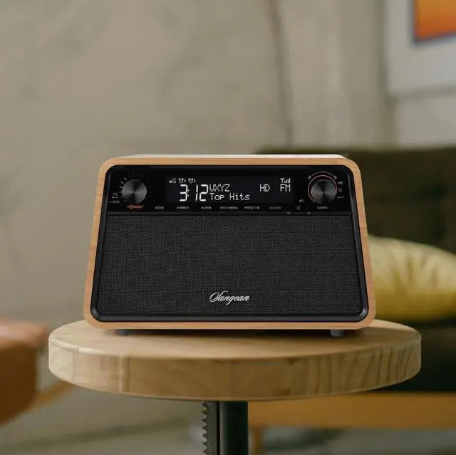 Alt view image 6 of 6 - HDR-19 HD Radio/AM/FM-RDS/Bluetooth/AUX Premium Wooden Cabinet Radio