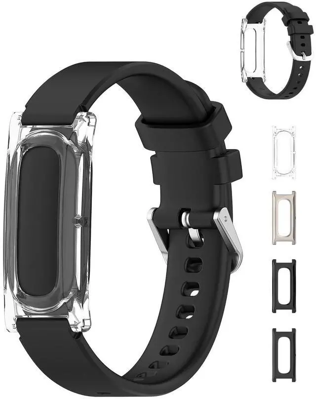 Main image of Compatible with Google Fitbit Air Silicone Sport Band with 4 Spare Spring Bars,Durable Strap,Soft Breathable Wristband Replacement Compatible with Fitness,Hiking,Running,Everyday Wear